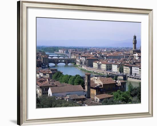 View of City from Piazzale Michelangelo, Florence, Tuscany, Italy-Hans Peter Merten-Framed Photographic Print