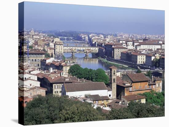 View of City from Piazzale Michelangelo, Florence, Tuscany, Italy-Hans Peter Merten-Stretched Canvas