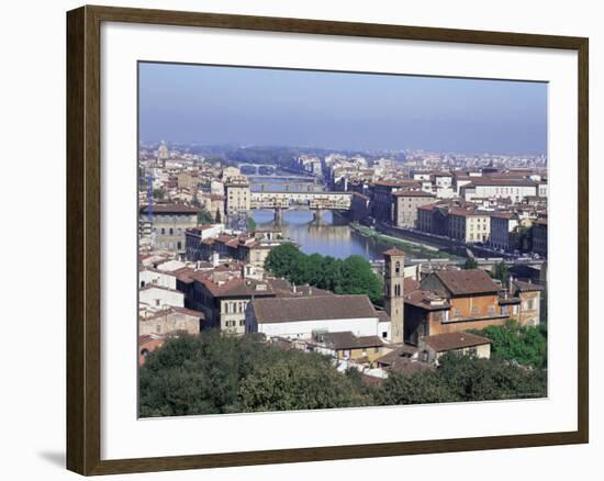 View of City from Piazzale Michelangelo, Florence, Tuscany, Italy-Hans Peter Merten-Framed Photographic Print