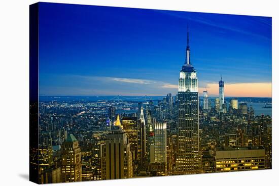 View of city - Manhattan - New York City - United States-Philippe Hugonnard-Stretched Canvas