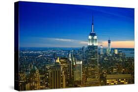 View of city - Manhattan - New York City - United States-Philippe Hugonnard-Stretched Canvas