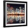 View of City Night with Blurred Bokeh-Li Ding-Framed Photographic Print