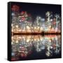 View of City Night with Blurred Bokeh-Li Ding-Framed Stretched Canvas