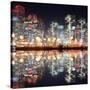 View of City Night with Blurred Bokeh-Li Ding-Stretched Canvas