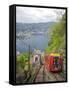 View of City of Como from Como-Brunate Funicular, Lake Como, Lombardy, Italian Lakes, Italy, Europe-Peter Barritt-Framed Stretched Canvas