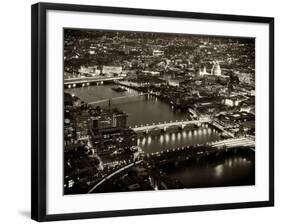 View of City of London with St. Paul's Cathedral and River Thames at Night - London - UK - England-Philippe Hugonnard-Framed Photographic Print