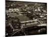 View of City of London with St. Paul's Cathedral and River Thames at Night - London - UK - England-Philippe Hugonnard-Mounted Photographic Print