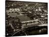 View of City of London with St. Paul's Cathedral and River Thames at Night - London - UK - England-Philippe Hugonnard-Stretched Canvas