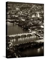 View of City of London with St. Paul's Cathedral and River Thames at Night - London - UK - England-Philippe Hugonnard-Stretched Canvas