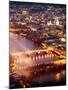 View of City of London with St. Paul's Cathedral and River Thames at Night - London - UK - England-Philippe Hugonnard-Mounted Photographic Print