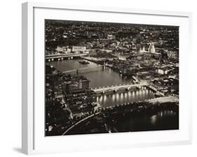 View of City of London with St. Paul's Cathedral and River Thames at Night - London - UK - England-Philippe Hugonnard-Framed Photographic Print