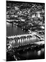 View of City of London with St. Paul's Cathedral and River Thames at Night - London - UK - England-Philippe Hugonnard-Mounted Photographic Print