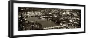 View of City of London with St. Paul's Cathedral and River Thames at Night - London - UK - England-Philippe Hugonnard-Framed Photographic Print