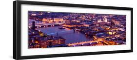 View of City of London with St. Paul's Cathedral and River Thames at Night - London - UK - England-Philippe Hugonnard-Framed Photographic Print