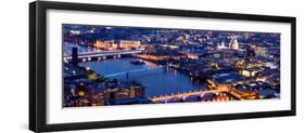 View of City of London with St. Paul's Cathedral and River Thames at Night - London - UK - England-Philippe Hugonnard-Framed Photographic Print