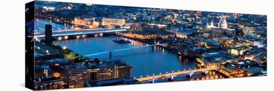 View of City of London with St. Paul's Cathedral and River Thames at Night - London - UK - England-Philippe Hugonnard-Stretched Canvas