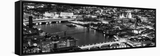 View of City of London with St. Paul's Cathedral and River Thames at Night - London - UK - England-Philippe Hugonnard-Framed Stretched Canvas