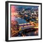 View of City of London with St. Paul's Cathedral and River Thames at Night - London - UK - England-Philippe Hugonnard-Framed Photographic Print