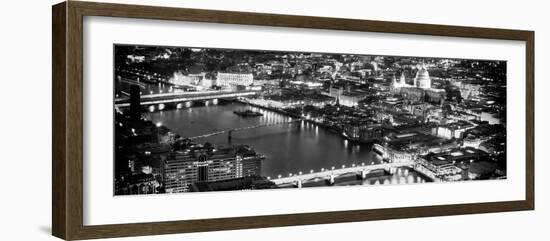 View of City of London with St. Paul's Cathedral and River Thames at Night - London - UK - England-Philippe Hugonnard-Framed Photographic Print