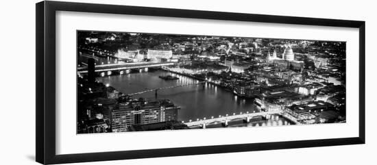 View of City of London with St. Paul's Cathedral and River Thames at Night - London - UK - England-Philippe Hugonnard-Framed Photographic Print