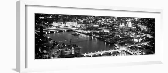 View of City of London with St. Paul's Cathedral and River Thames at Night - London - UK - England-Philippe Hugonnard-Framed Photographic Print