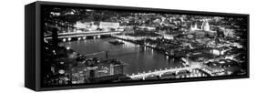 View of City of London with St. Paul's Cathedral and River Thames at Night - London - UK - England-Philippe Hugonnard-Framed Stretched Canvas