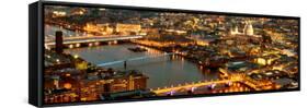 View of City of London with St. Paul's Cathedral and River Thames at Night - London - UK - England-Philippe Hugonnard-Framed Stretched Canvas