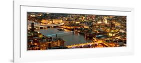 View of City of London with St. Paul's Cathedral and River Thames at Night - London - UK - England-Philippe Hugonnard-Framed Photographic Print