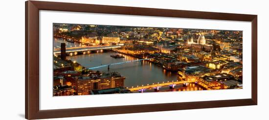 View of City of London with St. Paul's Cathedral and River Thames at Night - London - UK - England-Philippe Hugonnard-Framed Photographic Print