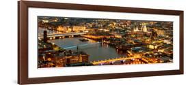 View of City of London with St. Paul's Cathedral and River Thames at Night - London - UK - England-Philippe Hugonnard-Framed Photographic Print