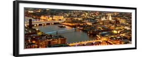 View of City of London with St. Paul's Cathedral and River Thames at Night - London - UK - England-Philippe Hugonnard-Framed Premium Photographic Print