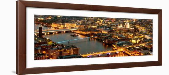 View of City of London with St. Paul's Cathedral and River Thames at Night - London - UK - England-Philippe Hugonnard-Framed Premium Photographic Print
