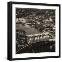 View of City of London with St. Paul's Cathedral and River Thames at Night - London - UK - England-Philippe Hugonnard-Framed Photographic Print