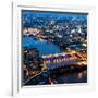 View of City of London with St. Paul's Cathedral and River Thames at Night - London - UK - England-Philippe Hugonnard-Framed Photographic Print