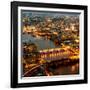 View of City of London with St. Paul's Cathedral and River Thames at Night - London - UK - England-Philippe Hugonnard-Framed Photographic Print