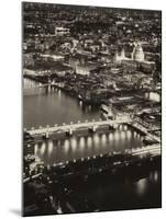 View of City of London with St. Paul's Cathedral and River Thames at Night - London - UK - England-Philippe Hugonnard-Mounted Photographic Print