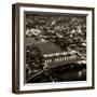 View of City of London with St. Paul's Cathedral and River Thames at Night - London - UK - England-Philippe Hugonnard-Framed Photographic Print