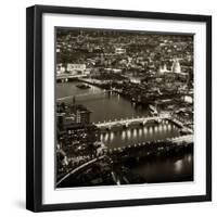 View of City of London with St. Paul's Cathedral and River Thames at Night - London - UK - England-Philippe Hugonnard-Framed Photographic Print