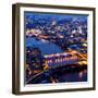 View of City of London with St. Paul's Cathedral and River Thames at Night - London - UK - England-Philippe Hugonnard-Framed Photographic Print