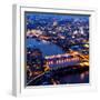 View of City of London with St. Paul's Cathedral and River Thames at Night - London - UK - England-Philippe Hugonnard-Framed Photographic Print