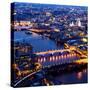 View of City of London with St. Paul's Cathedral and River Thames at Night - London - UK - England-Philippe Hugonnard-Stretched Canvas