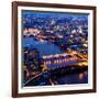 View of City of London with St. Paul's Cathedral and River Thames at Night - London - UK - England-Philippe Hugonnard-Framed Photographic Print