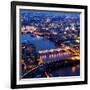 View of City of London with St. Paul's Cathedral and River Thames at Night - London - UK - England-Philippe Hugonnard-Framed Photographic Print