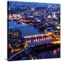 View of City of London with St. Paul's Cathedral and River Thames at Night - London - UK - England-Philippe Hugonnard-Stretched Canvas