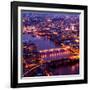 View of City of London with St. Paul's Cathedral and River Thames at Night - London - UK - England-Philippe Hugonnard-Framed Photographic Print