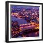 View of City of London with St. Paul's Cathedral and River Thames at Night - London - UK - England-Philippe Hugonnard-Framed Photographic Print