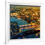 View of City of London with St. Paul's Cathedral and River Thames at Night - London - UK - England-Philippe Hugonnard-Framed Photographic Print