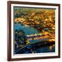 View of City of London with St. Paul's Cathedral and River Thames at Night - London - UK - England-Philippe Hugonnard-Framed Photographic Print