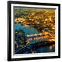 View of City of London with St. Paul's Cathedral and River Thames at Night - London - UK - England-Philippe Hugonnard-Framed Photographic Print