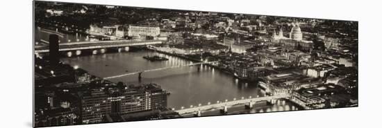 View of City of London with St. Paul's Cathedral and River Thames at Night - London - UK - England-Philippe Hugonnard-Mounted Photographic Print